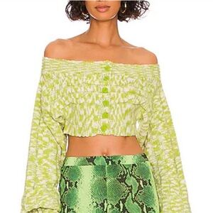 Cult Gaia Bratz Mares-sa Off-Shoulder Cardigan size L